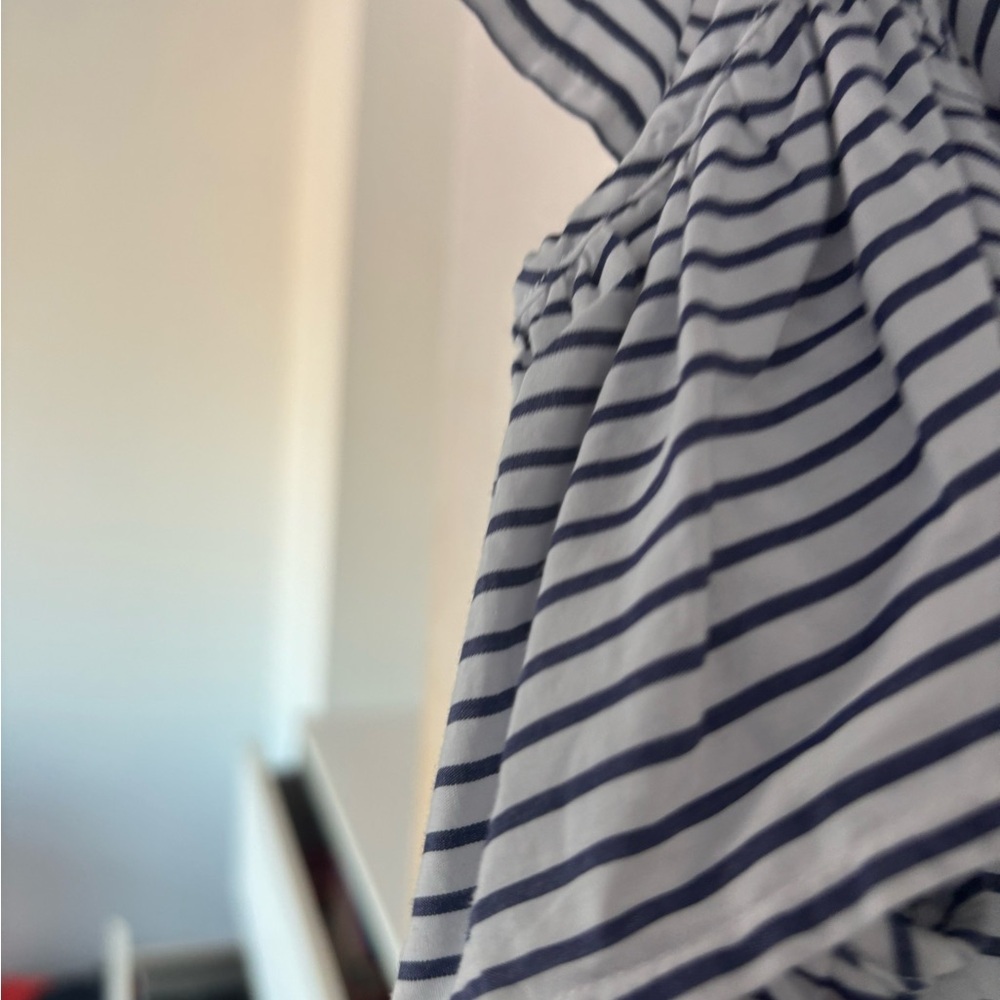 Striped Button Down Shirt with Ruffle Sleeves - Picture 8 of 11